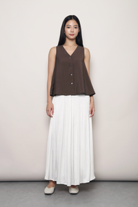 Windsor V2 Button Down Swing Top Brown