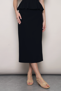 Work to Wine Midi Skirt Black (Backorder)