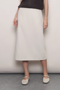 Work to Wine Midi Skirt Ivory (Backorder)