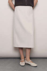 Work to Wine Midi Skirt Ivory (Backorder)