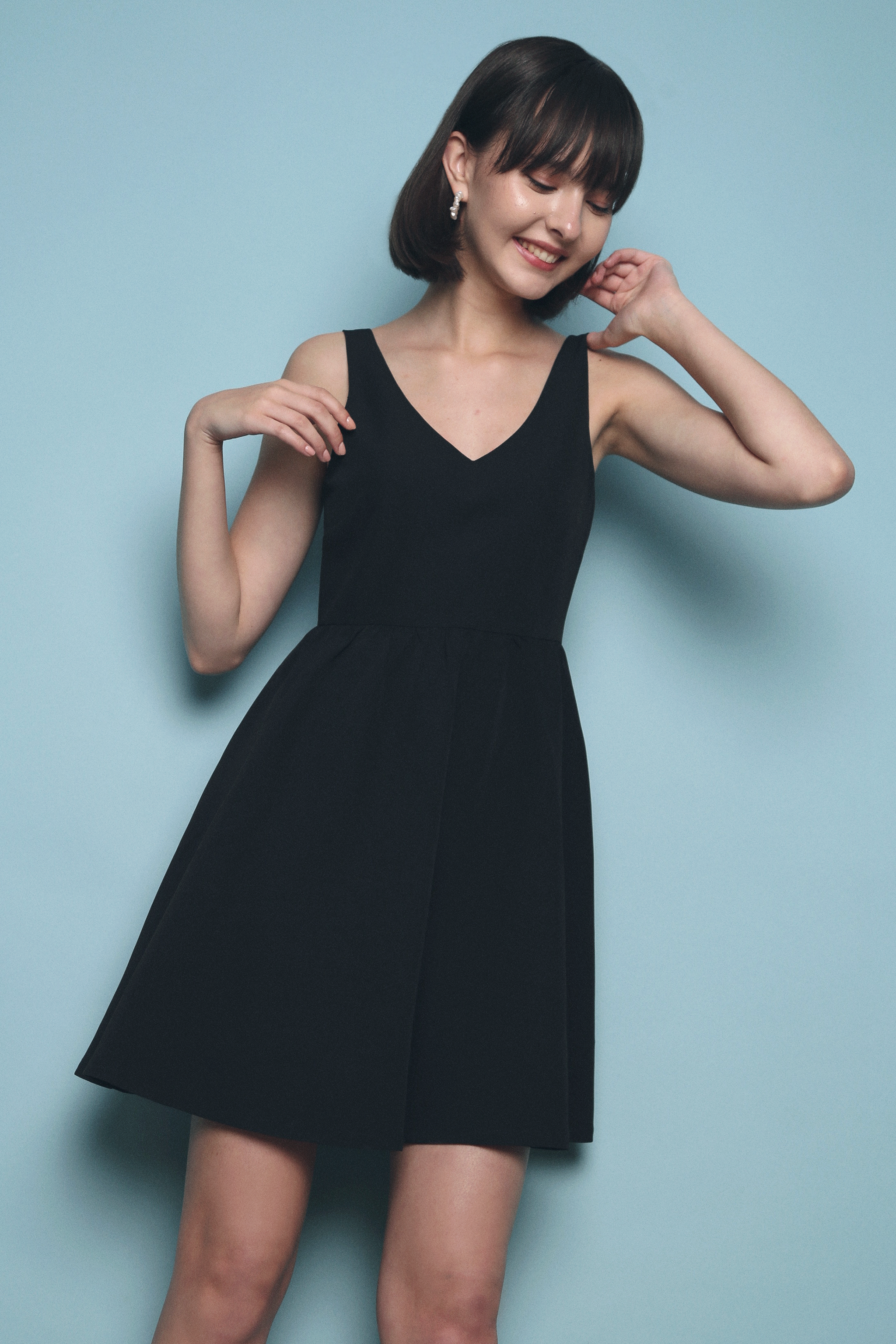 Yoli Fit & Flare Dress Black