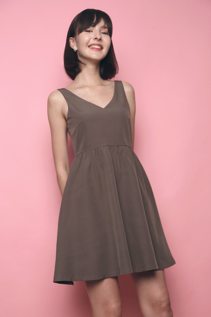 Yoli Fit & Flare Dress Taupe