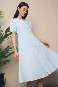 Zealia Panel Midi Dress Sky