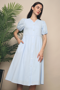 Zealia Panel Midi Dress Sky