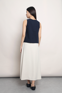 Business As Usual Midi Skirt Cream