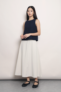 Agenda Button Down Vest Top Navy