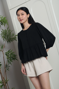 Aire Babydoll Top Black