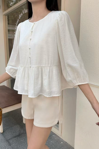 Aire Babydoll Top White  (Backorder)