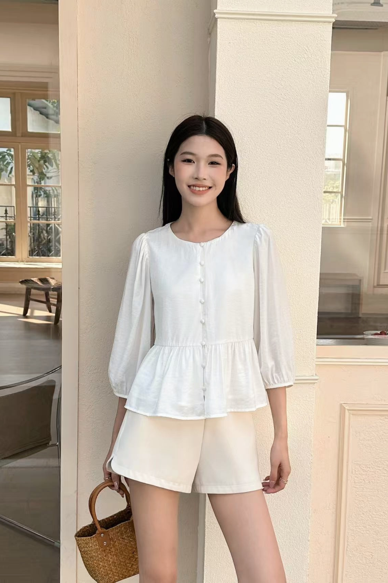 Aire Babydoll Top White  (Backorder)