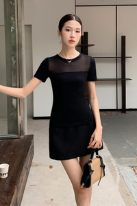 Amalfi Mesh Top Black