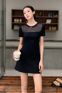 Amalfi Mesh Top Black