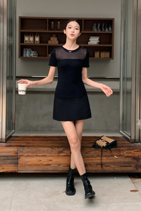 Amalfi Mesh Top Black