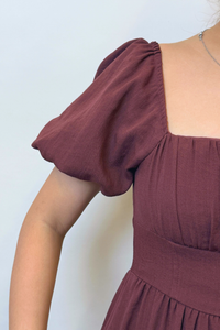 Annelise Princess Core Midaxi Dress Burgundy