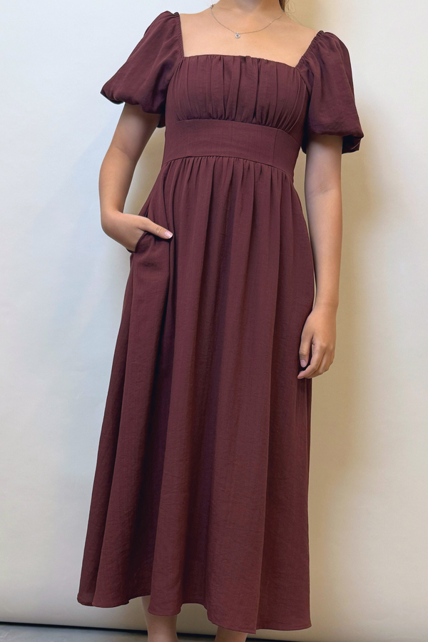 Annelise Princess Core Midaxi Dress Burgundy