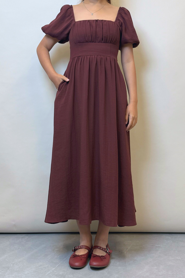 Annelise Princess Core Midaxi Dress Burgundy