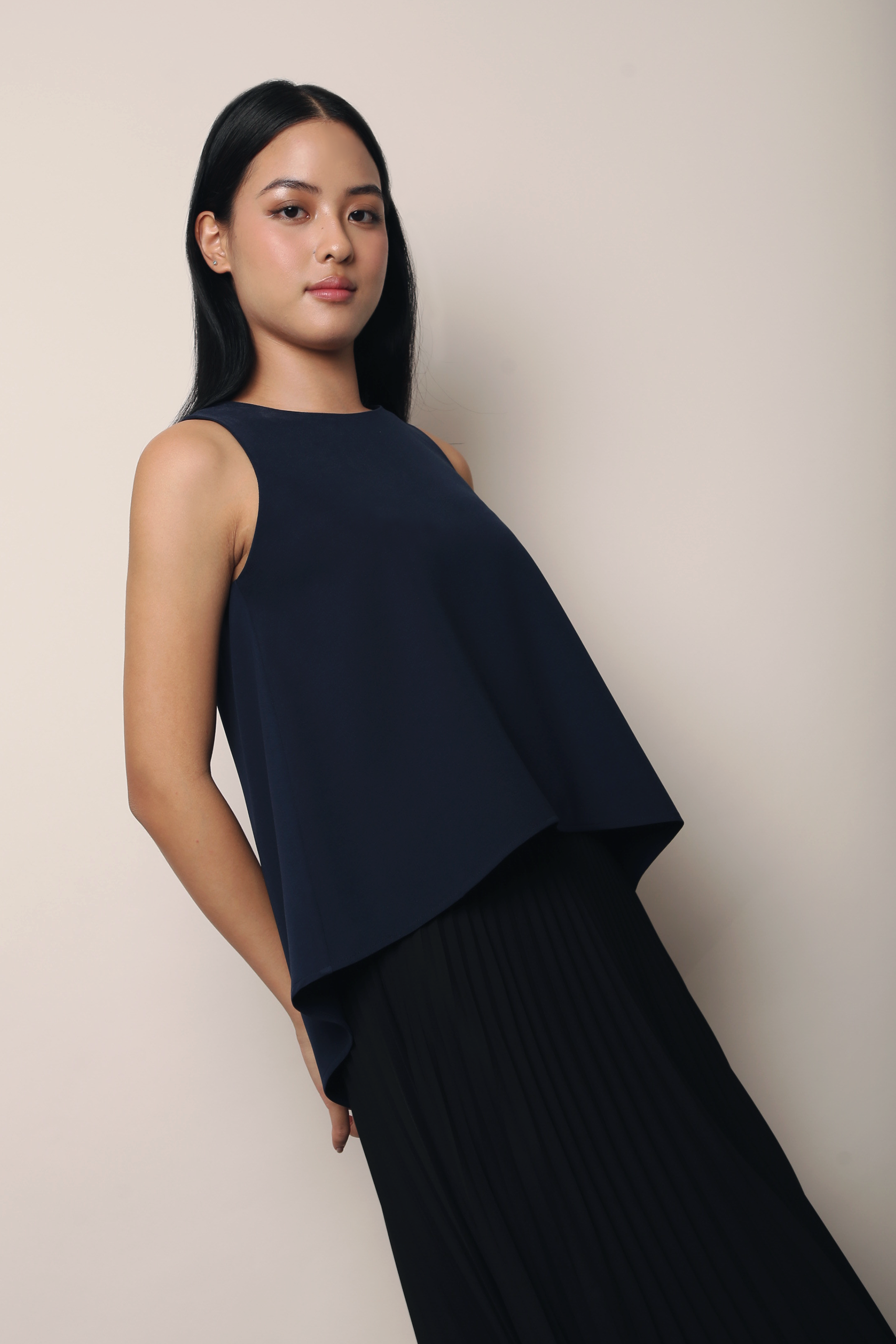 Archie Drop Back Top Navy