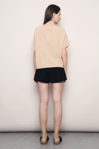 Ash Lane Button Down Knit Blouse Honey Oat