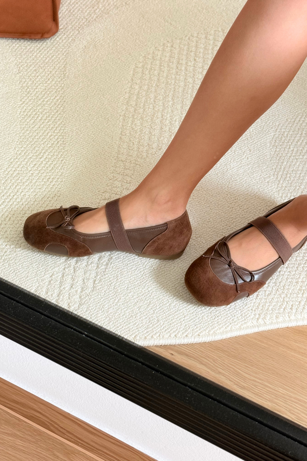 Astoria Ballet Leather Flats Brown (Backorder II)