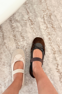 Astoria Ballet Leather Flats Ash Grey (Backorder II)