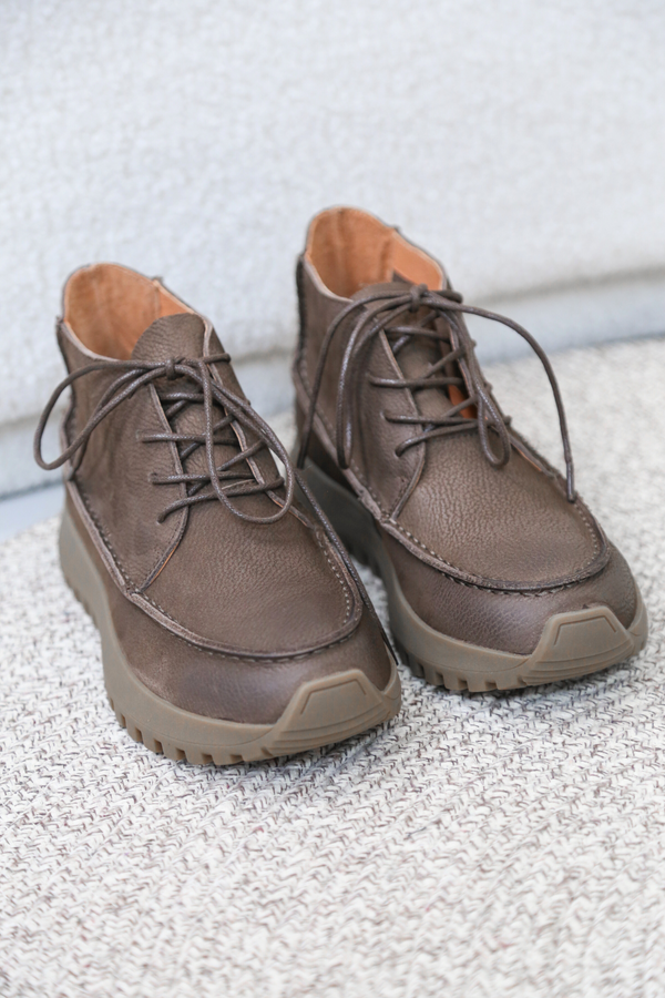 Atlas Ankle Leather Boots Brown (Restock)