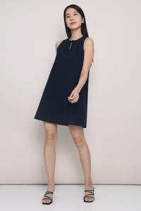 Aurelia Bow Shift Dress Navy