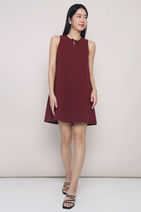 Aurelia Bow Shift Dress Burgundy
