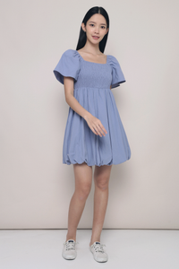 Avelie Smocked Bubble Dress Navy