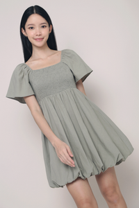 Avelie Smocked Bubble Dress Sage