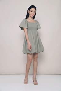 Avelie Smocked Bubble Dress Sage