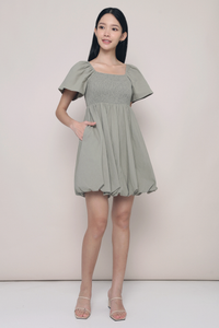 Avelie Smocked Bubble Dress Sage