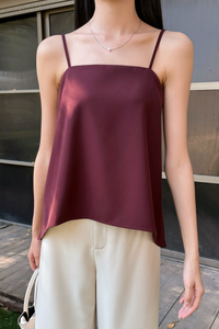 Aveline Strappy Drop Back Top Burgundy