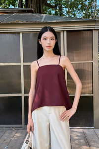 Aveline Strappy Drop Back Top Burgundy