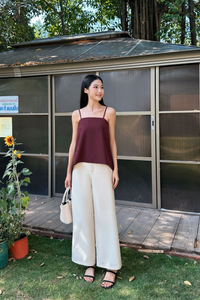 Aveline Strappy Drop Back Top Burgundy