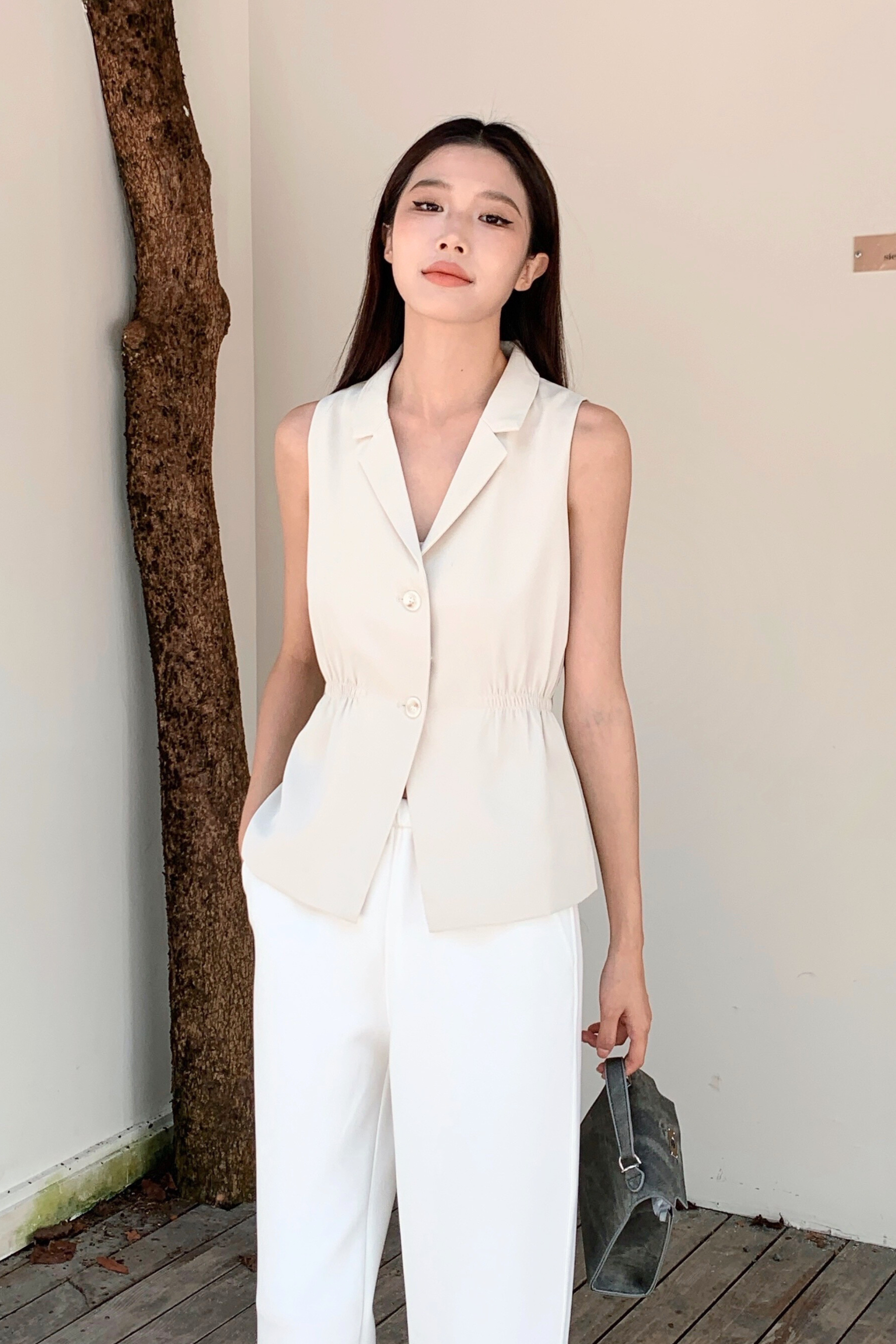 Axis Waistline Vest Top Ivory