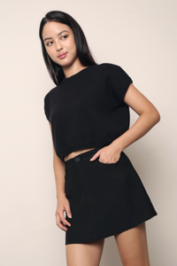 Bam Bam Cropped Knit Black