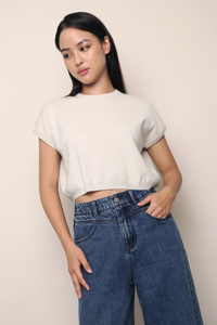 Bam Bam Cropped Knit Cream