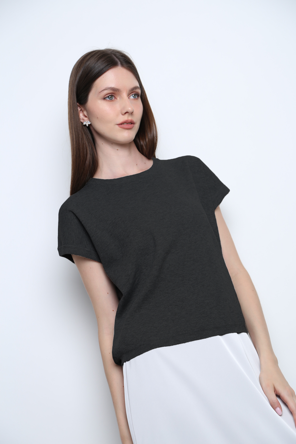 Bare Form Knit Blouse Black (Backorder)