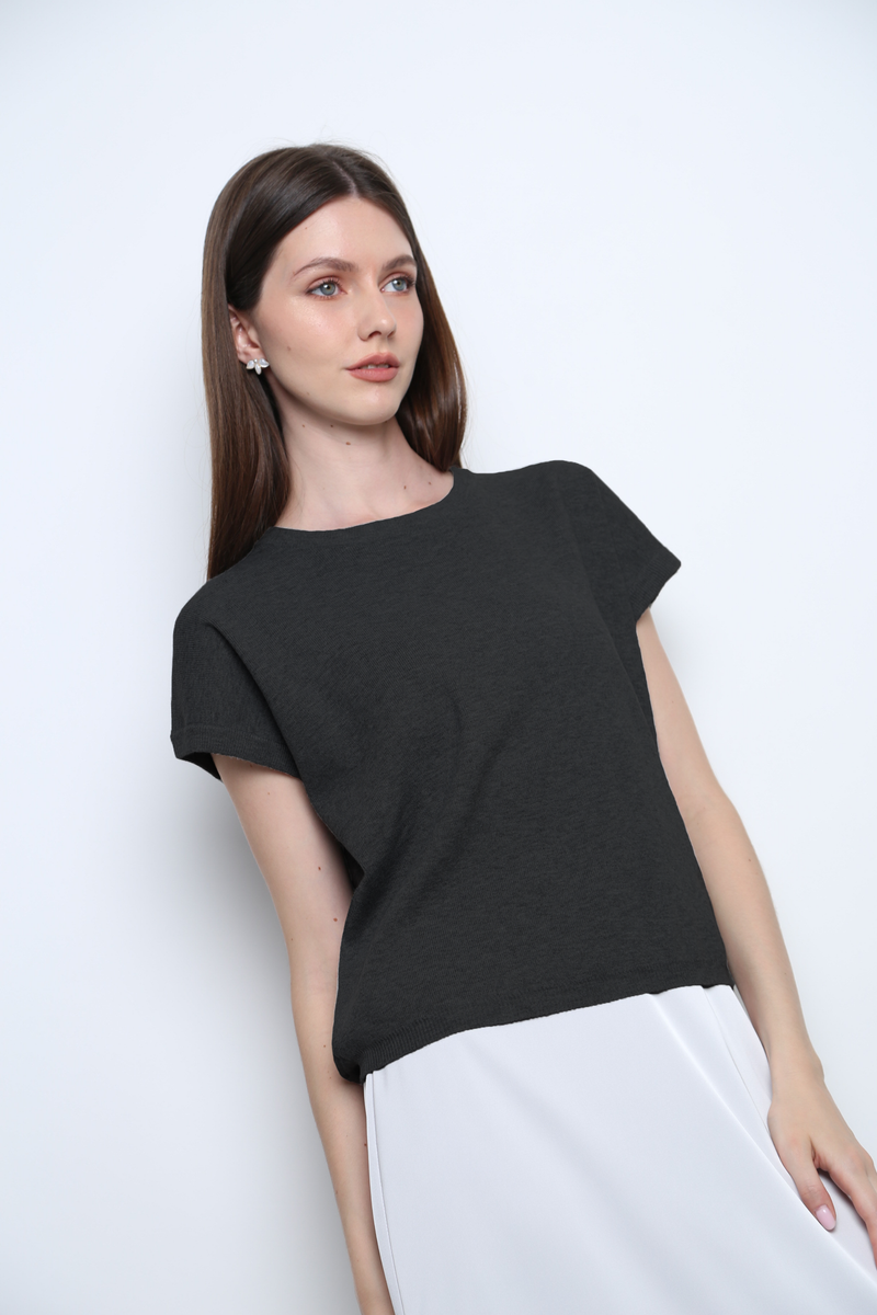 Bare Form Knit Blouse Black (Backorder)