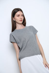 Bare Form Knit Blouse Heather Grey (Restock)