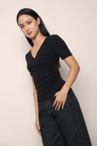 Bellamy Wrap Top Black