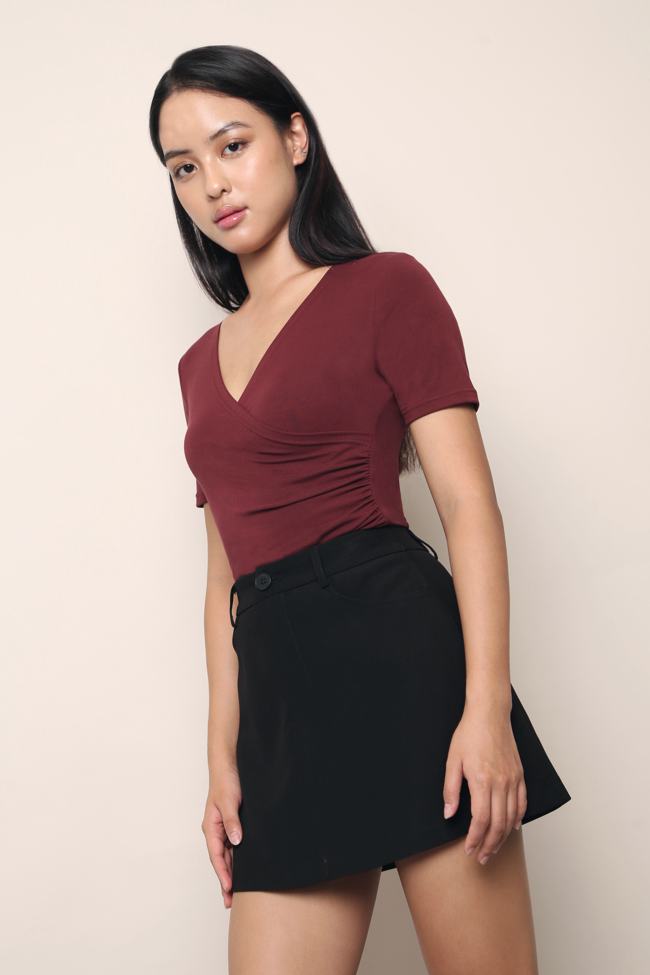 Bellamy Wrap Top Wine