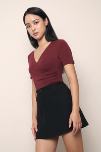 Bellamy Wrap Top Wine