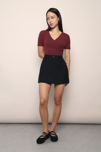 Bellamy Wrap Top Wine
