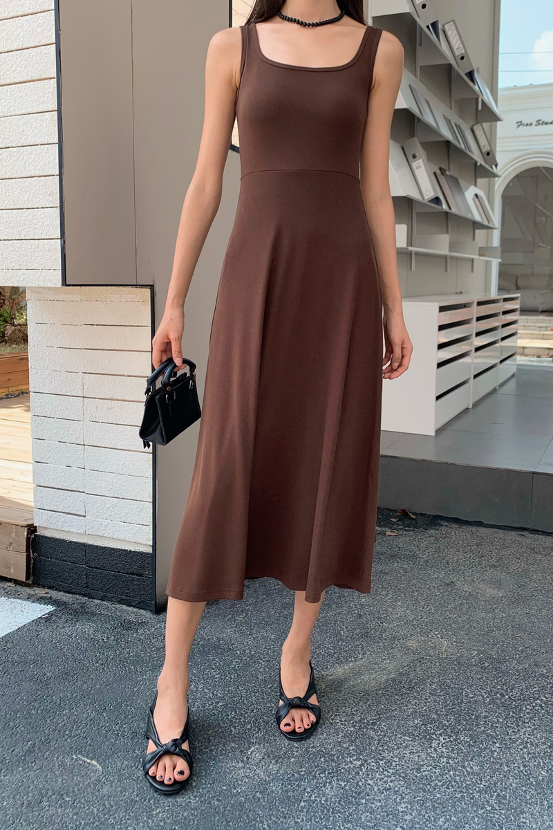 brown midaxi dress ASOS Design - Midaxi Dress - Women - Cotton/Polyester/Spandex - 2 US