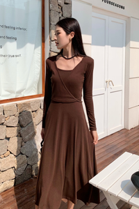 Bellina Wrap Cardigan Top Brown