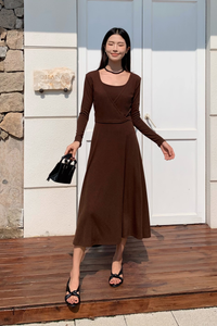 Bellina Wrap Cardigan Top Brown