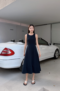 Belmore Panel Midaxi Dress Navy