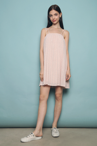 Beryl Floral Pleat Dress Pink