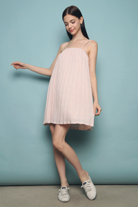 Beryl Floral Pleat Dress Pink