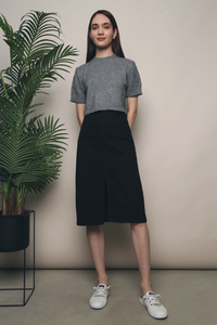 Bijou Cropped Knit Top Grey